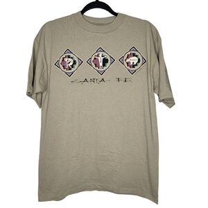 Vintage 90s Santa Fe New Mexico Tribal Aztec Made in USA T-Shirt Size Large